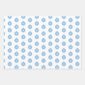 ブルースノーフレーク、喜びとクリスマスボールパターン ラッピングペーパーシート (正面3)