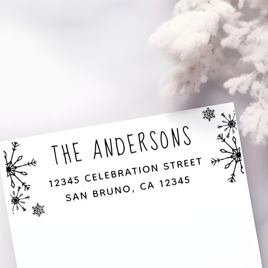 ブルースノーフレーク |家族のクリスマス差出人住所 セルフインキングスタンプ