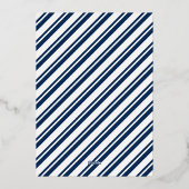 ブルースノーフレーク&金ゴールドスターズメリークリスマスボードブル 箔シーズンカード (裏面)