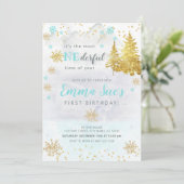 ブルースノーフレークONEderful Time of Year誕生日 招待状 (スタンド正面)