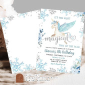 ブルースノーマジカルユニコーンウィンター誕生日 招待状