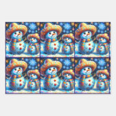 ブルースノーマンクリスマスツリーバブルデクパージュ ラッピングペーパーシート (正面)