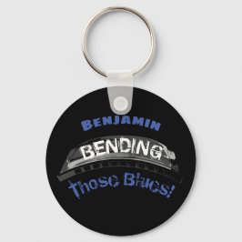 ブルースハーモニカプレーヤー曲げユーモアミュージシャン キーホルダー