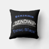 ブルースハーモニカプレーヤー曲げユーモアミュージシャン クッション (裏面)