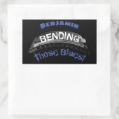 ブルースハーモニカプレーヤー曲げユーモアミュージシャン 長方形シール (バッグ)