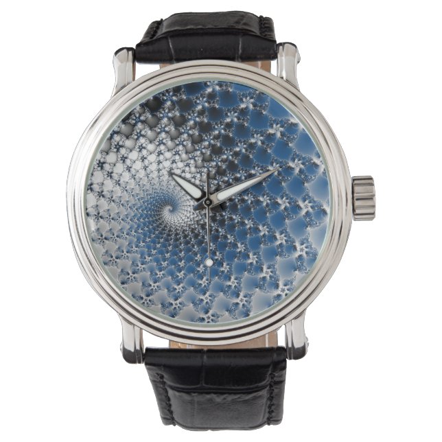 ブルースパイラルウォッチヴィンテージレザーストラップブラック 腕時計 (正面)