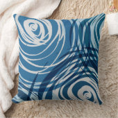 ブルースパイラルデザインレトロ装飾用クッション クッション (ブランケット)