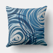 ブルースパイラルデザインレトロ装飾用クッション クッション (裏面)