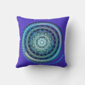 ブルースパイラルメダリオンデザイン装飾用クッション クッション (裏面)