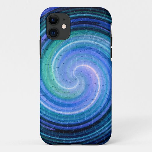 ブルースパイラル抽象芸術アート2 Case-Mate iPhoneケース (裏面)