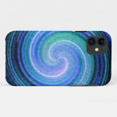 ブルースパイラル抽象芸術アート2 Case-Mate iPhoneケース (裏面(横))