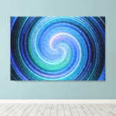 ブルースパイラル抽象芸術アート キャンバスプリント (インサイチュ (ウッドフロア))