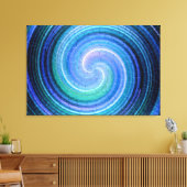 ブルースパイラル抽象芸術アート キャンバスプリント (インサイチュ (リビング))