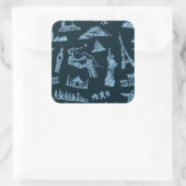 ブルースパターンの旅行パターン スクエアシール (バッグ)