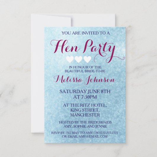 ブルースパルクルヘンパーティの招待状 招待状 (正面)