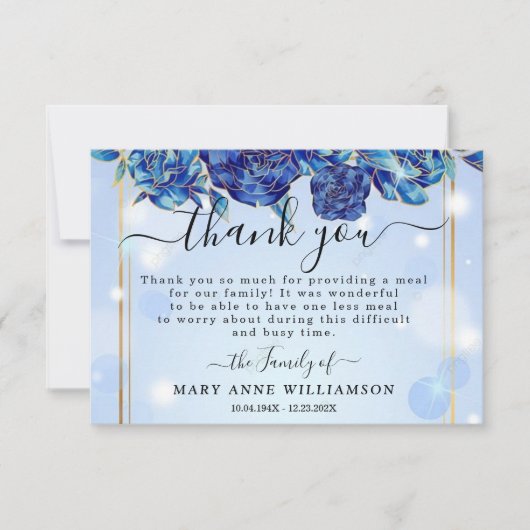 ブルースパークエレガントリー葬儀食品サンキューカード サンキューカード (正面)