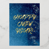 ブルースパークリング ハッピー ニューイヤー ガールフレンド フォト 箔シーズンカード (正面)