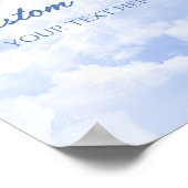 ブルースパークリー雲パーティーカスタム文字標識 ポスター (角)