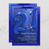 ブルースパークリー21歳の誕生日パーティの招待状 招待状 (正面/裏面)