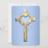 ブルースパークルジュエルバプテスマ《キリスト教》洗礼式や命名式金ゴールド2 招待状 (裏面)