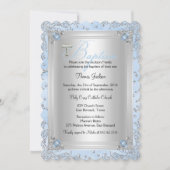 ブルースパークルジュエルバプテスマ《キリスト教》洗礼式や命名式2 招待状 (正面)