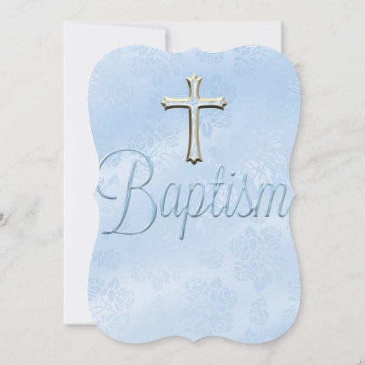 ブルースパークルジュエルバプテスマ《キリスト教》洗礼式や命名式 招待状 (裏面)