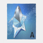 ブルースパークルスター香水ボトルグラムパーソナライズされた フリースブランケット (正面)