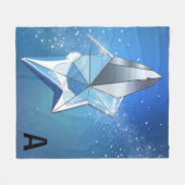 ブルースパークルスター香水ボトルグラムパーソナライズされた フリースブランケット (正面(横))