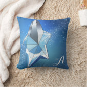 ブルースパークルスター香水ボトルグラム クッション (ブランケット)