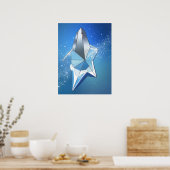 ブルースパークルスター香水ボトルグラム ポスター (キッチン)