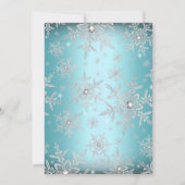 ブルースパークルスノーフレークスウィート16招待状 招待状 (裏面)