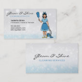 ブルースパークルズレトロクリーナー清掃女性サービス 名刺 (正面/裏面)