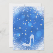 ブルースパークルダイヤモンド結婚ズドレスブライダルシャワー 招待状 (裏面)