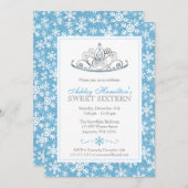 ブルースパークルプリンセスウィンターワンダーランドスウィート16 招待状 (正面/裏面)