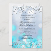ブルースパークルライト婚約パーティ招待状 招待状 (正面)