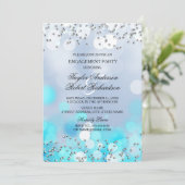 ブルースパークルライト婚約パーティ招待状 招待状 (スタンド正面)
