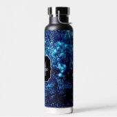 ブルースパークル抽象芸術凍っていバブルMonogram ウォーターボトル (左面)