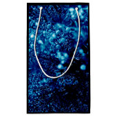 ブルースパークル抽象芸術凍っていバブルMonogram スモールペーパーバッグ (裏面)