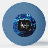 ブルースパークル抽象芸術凍っていバブルMonogram 卓球ボール (正面)