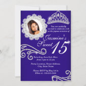 ブルースパークル王室のダイヤモンドティアラ写真キンセアニェラ 招待状 (正面)