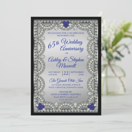 ブルースピネルダイヤモンド結婚65周年記念パーティー 招待状 (スタンド正面)