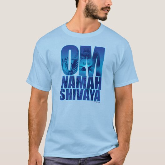 ブルースピリチュアルマントラサンスクリットヒンズーShiva Tシャツ (正面)