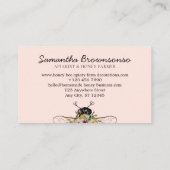 ブルースピンクかわいいハートフローラアピラルハニービー 名刺 (裏面)