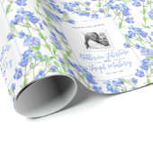 ブルースピードウェルのワイルドフラワー結婚の水色 ラッピングペーパー (ロールコーナー)
