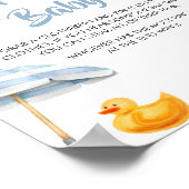 ブルースプラッシュのスプラッシュ赤ちゃんシャワーは言わないベビー ポスター (角)