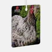 ブルースプラッシュオルピントンヘン – ペットチキン メタルオーナメント (正面右)