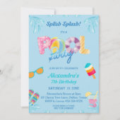 ブルースプラッシュキッズプールパーティー 招待状 (正面)