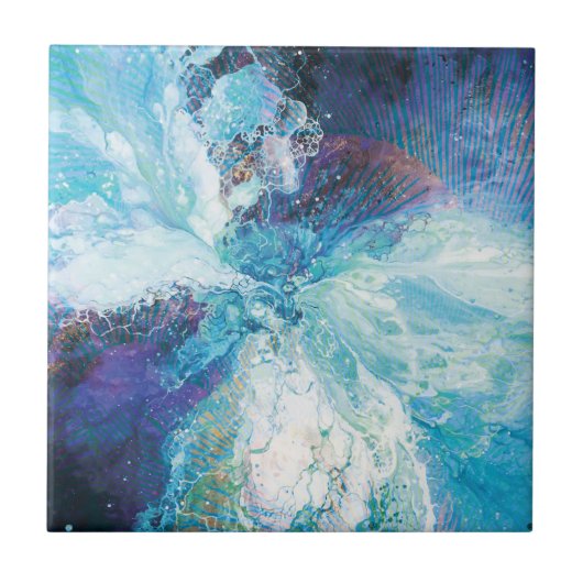 ブルースプラッシュセラミックタイル タイル (正面)