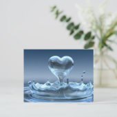 ブルースプラッシュハート葉書 ポストカード (スタンド正面)