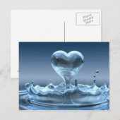 ブルースプラッシュハート葉書 ポストカード (正面/裏面)